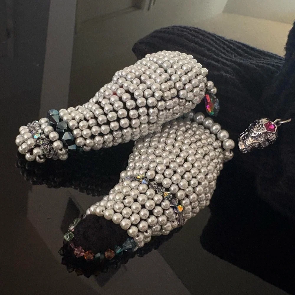 Swarovski / pearl horned  Balaclava
